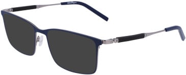 Salvatore Ferragamo SF2574 sunglasses in Light Ruthenium/Blue