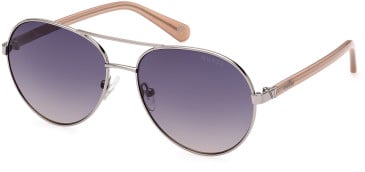 Guess GU5213 sunglasses in Shiny Light Nickeltin/Gradient Blue