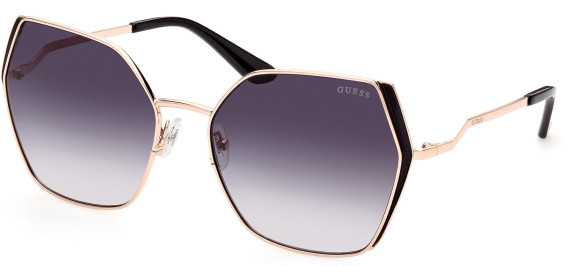 Guess GU7843 sunglasses in Shiny Rose Gold/Gradient Smoke