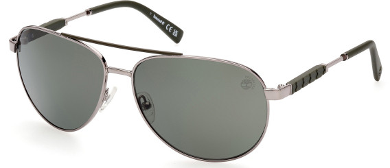 Timberland TB9282 sunglasses in Shiny Gunmetal/Green Polarized