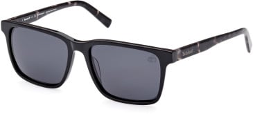 Timberland TB9306 sunglasses in Shiny Black/Smoke Polarized