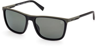 Timberland TB9302 sunglasses in Matte Black/Green Polarized