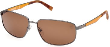 Timberland TB9300 sunglasses in Shiny Dark Nickeltin/Brown Polarized