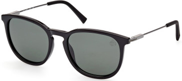 Timberland TB9291-H sunglasses in Shiny Black/Green Polarized