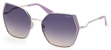 Guess GU7843 sunglasses in Shiny Light Nickeltin/Gradient Smoke