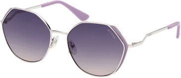 Guess GU7842 sunglasses in Shiny Light Nickeltin/Gradient Smoke