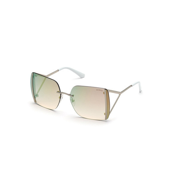 Guess GU7718 sunglasses in Shiny Light Nickeltin/Smoke Mirror