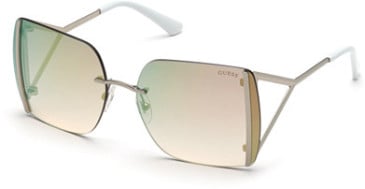Guess GU7718 sunglasses in Shiny Light Nickeltin/Smoke Mirror