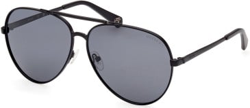 Guess GU5209-61 sunglasses in Matte Black/Smoke Polarized