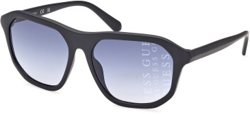 Guess GU00057 sunglasses in Matte Black/Gradient Blue
