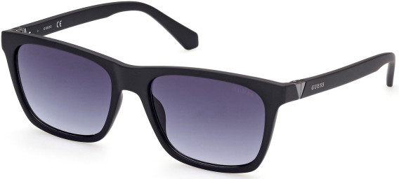 Guess GU00044 sunglasses in Matte Black/Gradient Blue