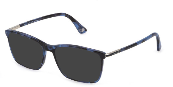 POLICE VPLD11N Sunglasses in SHINY BLUE/HAVANA