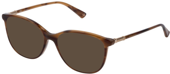 NINA RICCI VNR247 Sunglasses in SHINY HAVANA STRIPED OCHRE