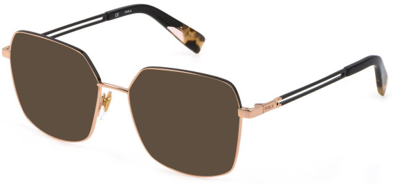 FURLA VFU506 Sunglasses in SHINY GOLD COPPER WITH COLOURED PARTS