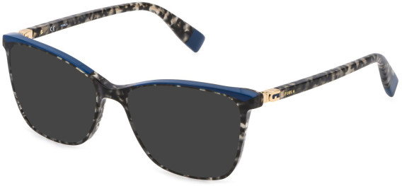 FURLA VFU498V Sunglasses in SHINY TRANSP.GREY HAVANA