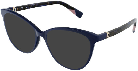 FURLA VFU446 Sunglasses in SHINY FULL BLUE