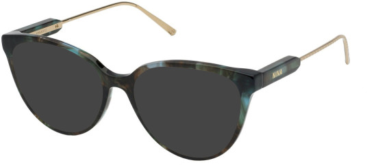 NINA RICCI VNR291 Sunglasses in BROWN/AZURE PATTERN