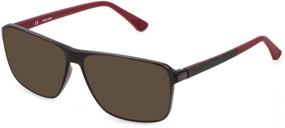 POLICE VPLD09 Sunglasses in SHINY TRANSP.BROWN