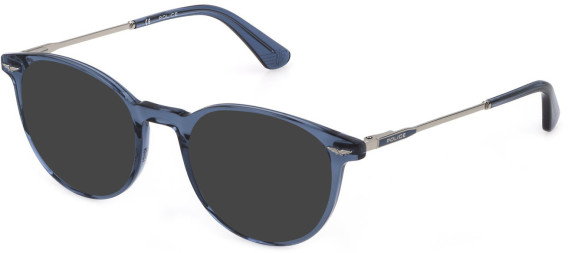 POLICE VPLD93 Sunglasses in SHINY TRANSP.BLUE