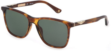 POLICE Spl872 glasses in SHINY STRIPED BROWN/MUSTARD
