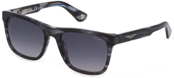 POLICE SPLE37N sunglasses in Shiny Azure Havana Striped Grey