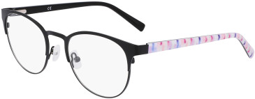 Marchon NYC M-4023 glasses in Matte Black/Lilac Mosaic