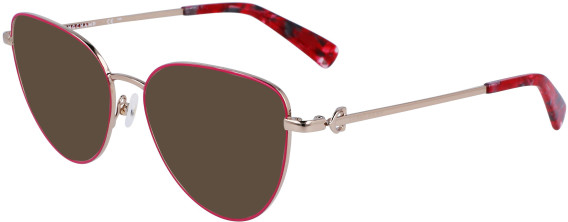 Longchamp LO2158 sunglasses in Rose Gold/Red