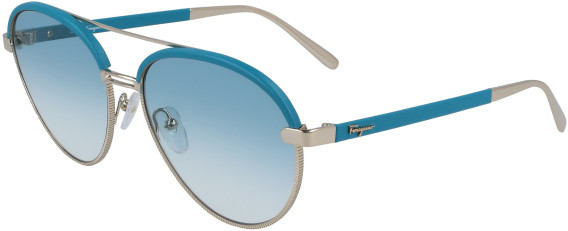 Ferragamo SF229SL sunglasses in Gold/Turquoise Leather