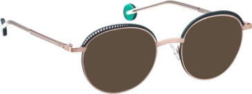 Bellinger Dots sunglasses in Rose Gold/Green