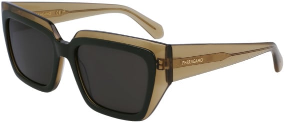 Salvatore Ferragamo SF2002S sunglasses in Transparent Khaki/Green