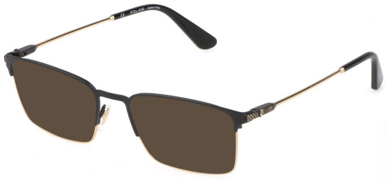 Police VPLF78N-53 sunglasses in Semi Matt Black/Shiny Rose Gold