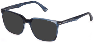 Police VPLG73-53 sunglasses in Shiny Striped Blue