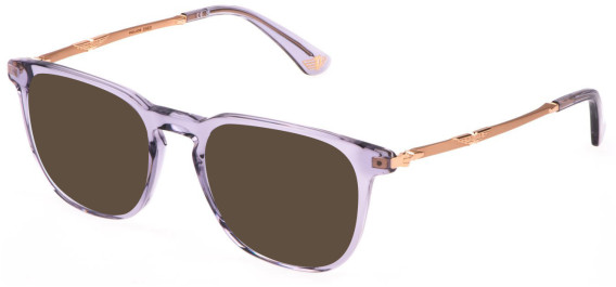 Police VPLL66 sunglasses in Shiny Transparent Grey