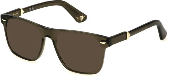 Police VPLL72 sunglasses in Shiny Olive Brown