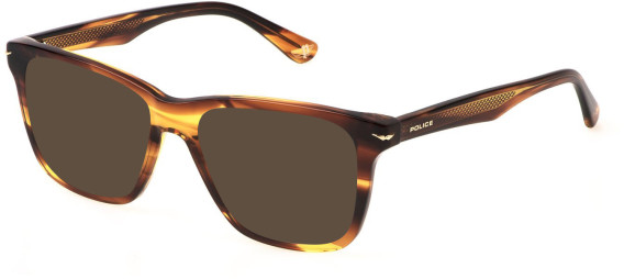 Police VPLN19-50 sunglasses in Shiny Striped Brown