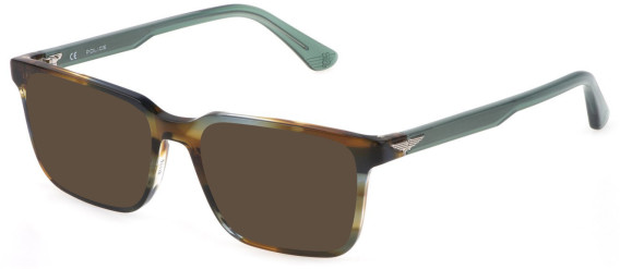 Police VPLF76-53 sunglasses in Striped Shiny Brown/Green