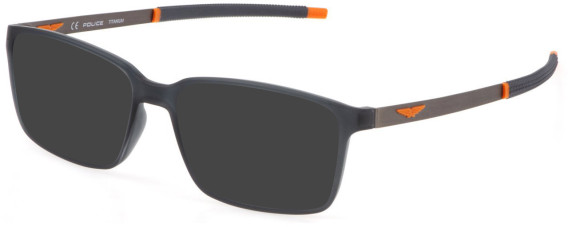 Police VPLF85 sunglasses in Matt Transparent Grey