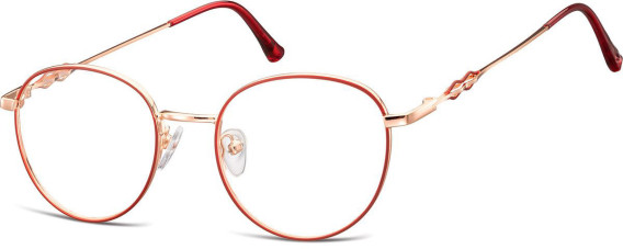 SFE-10922 glasses in Shiny Pink Gold/Matt Red