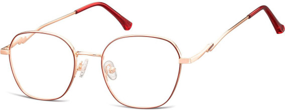 SFE-10923 glasses in Shiny Pink Gold/Matt Red