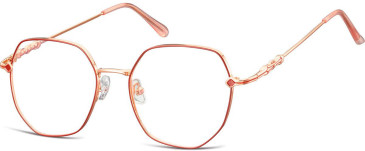 SFE-10671 glasses in Shiny Pink Gold/Matt Red
