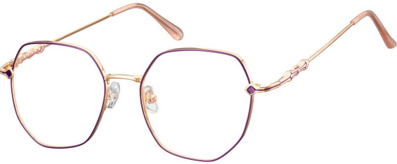 SFE-10671 glasses in Shiny Pink Gold/Matt Violet