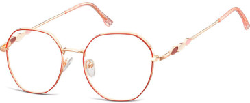 SFE-10672 glasses in Shiny Pink Gold/Matt Red