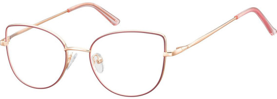 SFE-10693 glasses in Shiny Pink Gold/Matt Violet