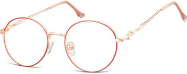 SFE-10670 glasses in Shiny Pink Gold/Matt Red