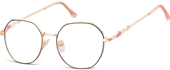 SFE-10672 glasses in Shiny Pink Gold/Matt Black