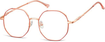 SFE-10673 glasses in Shiny Pink Gold/Matt Red