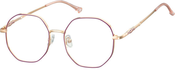 SFE-10673 glasses in Shiny Pink Gold/Matt Violet