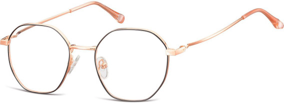 SFE-10676 glasses in Shiny Pink Gold/Matt Black