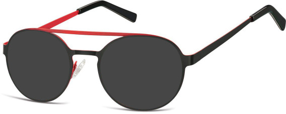 SFE-10144 sunglasses in Matt Black/Dark Red