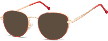 SFE-10650 sunglasses in Pink Gold/Red/Clear Red